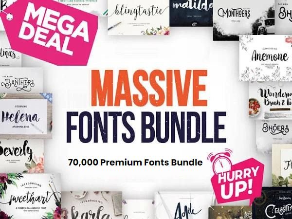 70000 Premium Fonts Bundle