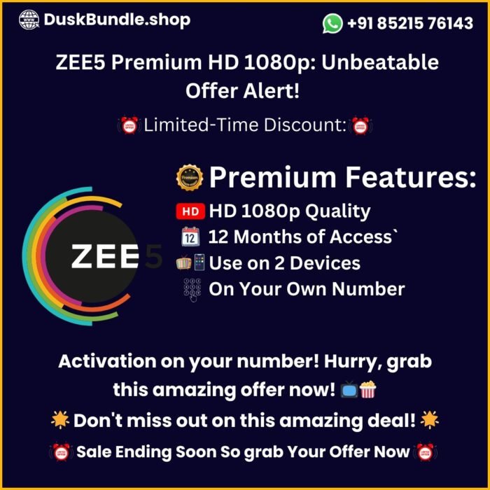 📺 ZEE5 Premium HD 1080p: Unbeatable Offer Alert! 📺