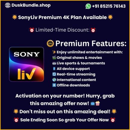 🌟 SonyLiv Premium 4K Plan Available 🌟