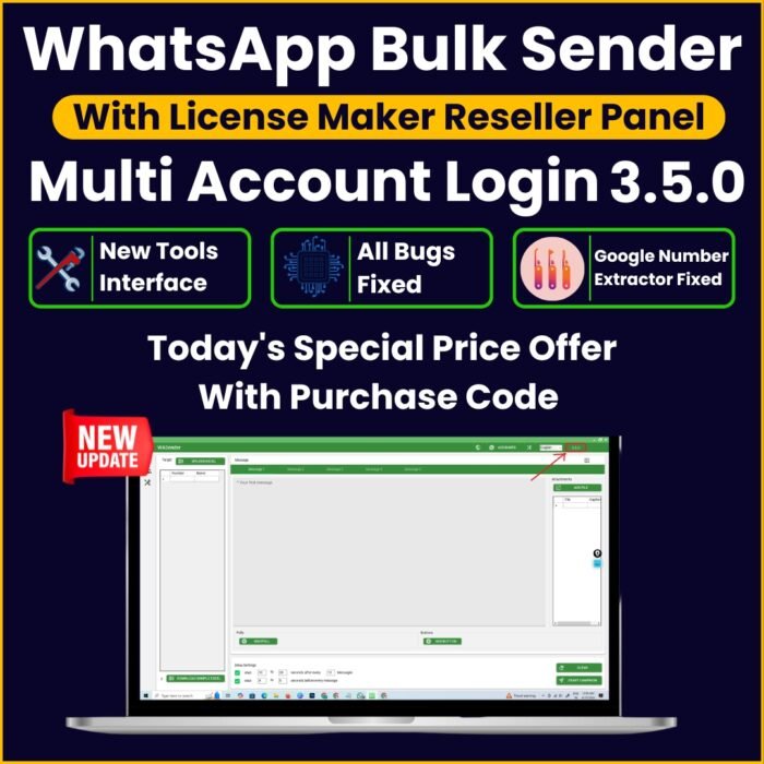 Latest Version Wasender 3.5.0 WhatsApp Bulk Sender Software