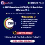 ZEE5 Premium Subscription – 1080p HD 🎬